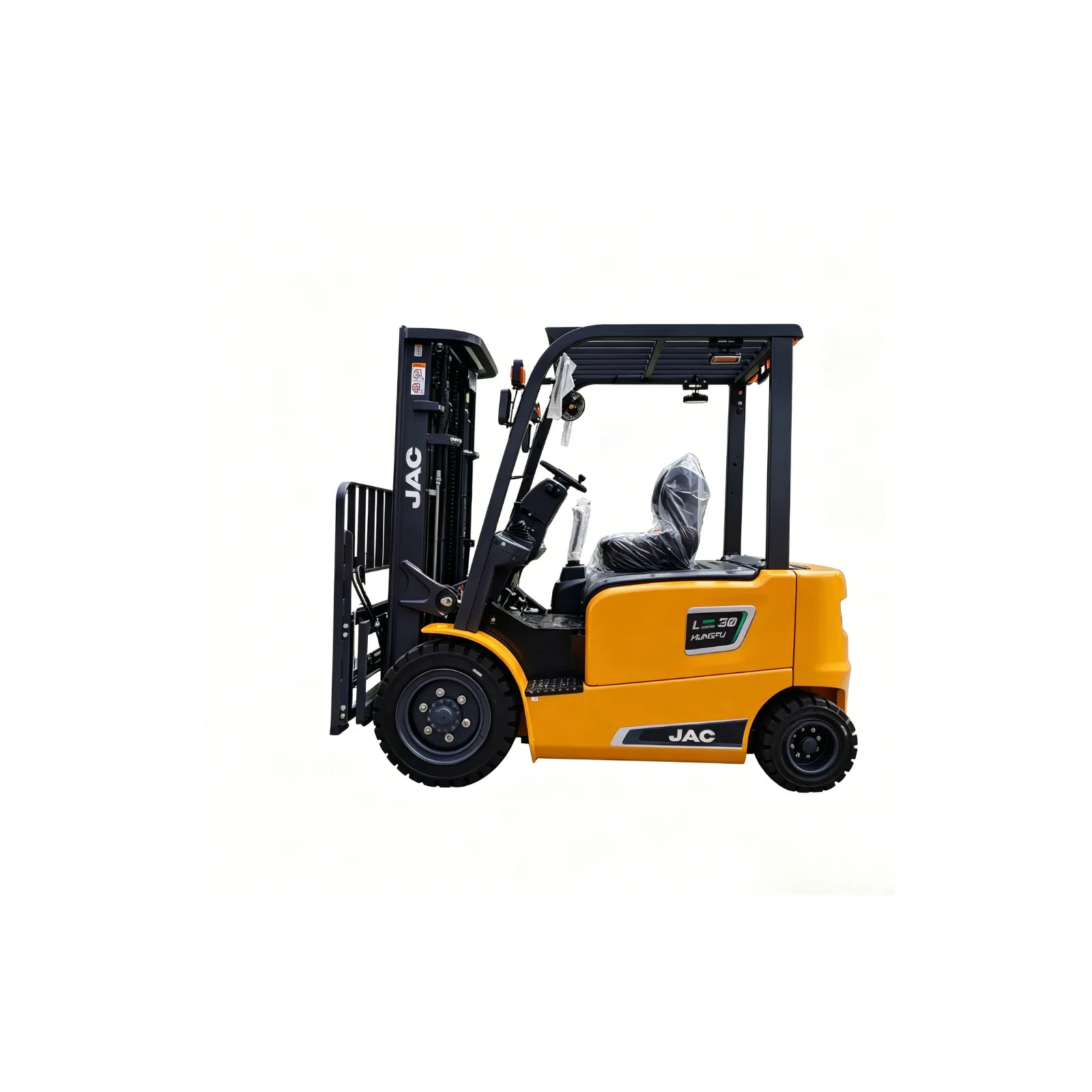 Left side view of JAC CPD30L electric forklift.