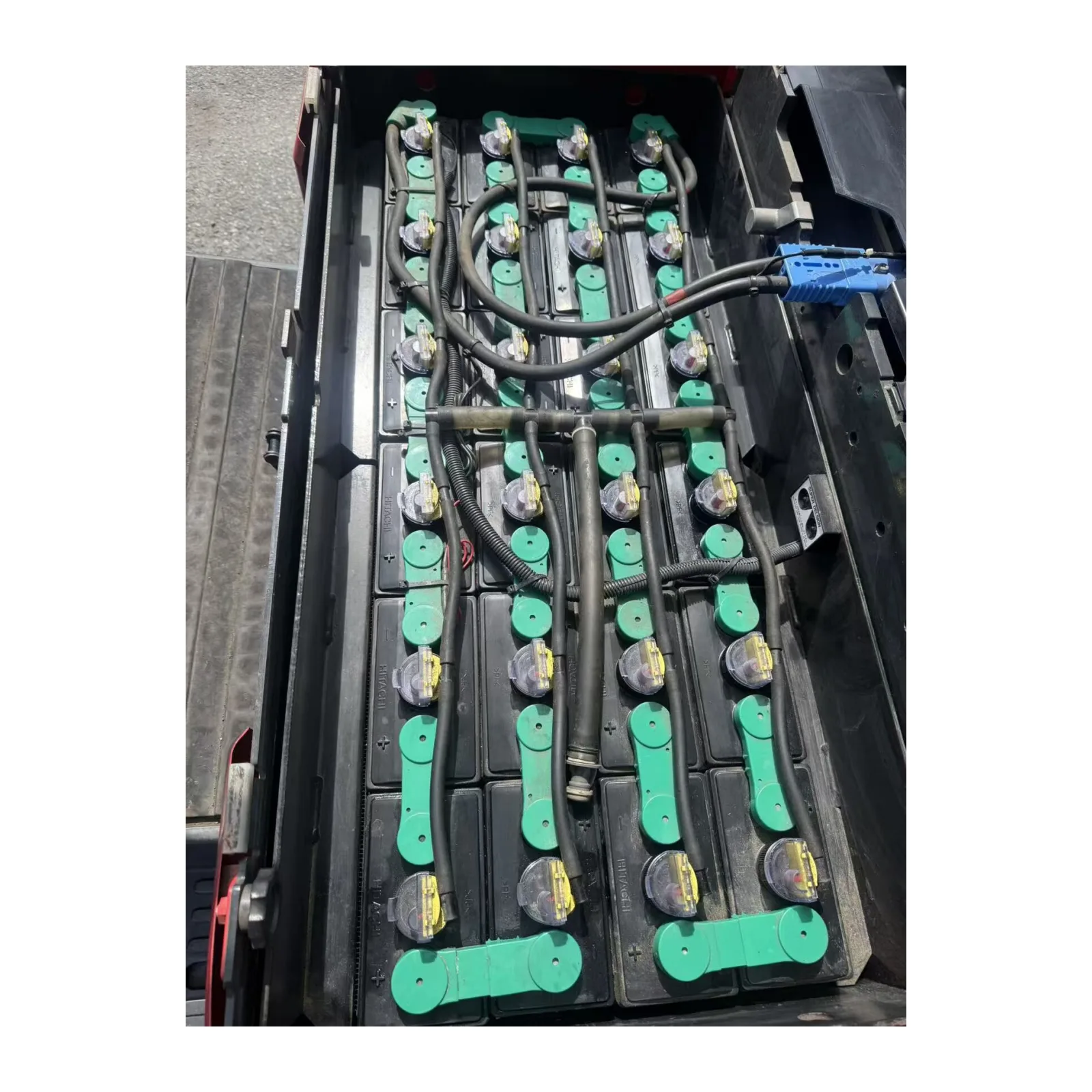 Battery compartment of Nichiyu electric forklift