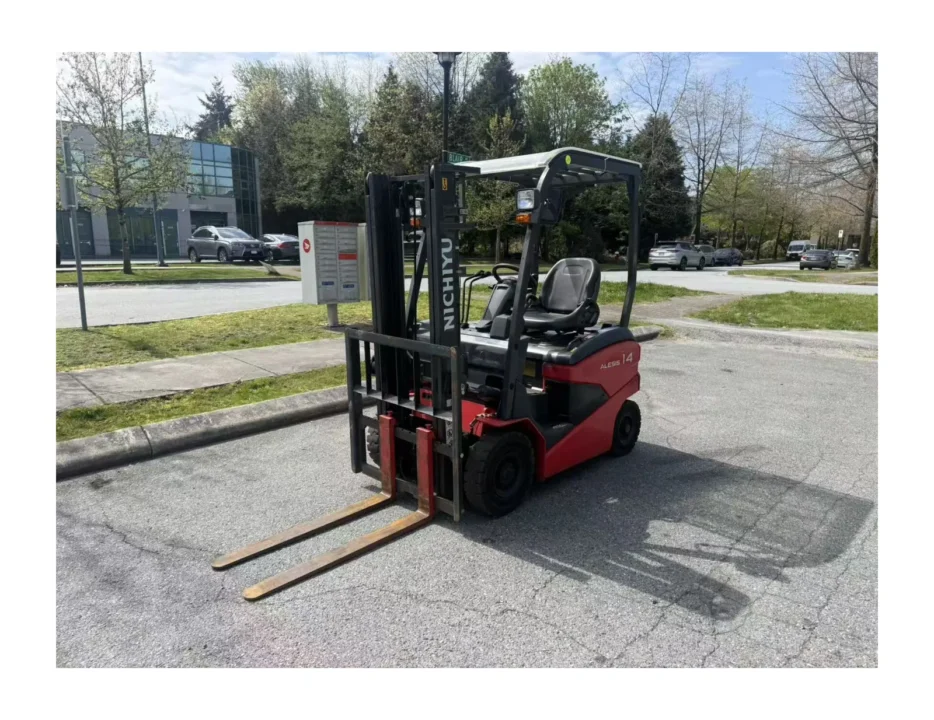 Nichiyu FB14PN-80-300 electric forklift front three-quarter view